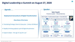 AFG | Group Transformation | APSSC | 27-Aug-20 | 1
Digital Leadership e-Summit on August 27, 2020
Deployment Conundrum of ...