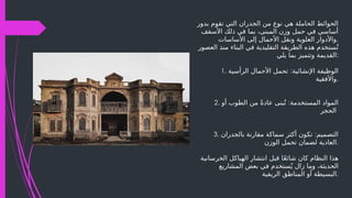 ‫بدور‬ ‫تقوم‬ ‫التي‬ ‫الجدران‬ ‫من‬ ‫نوع‬ ‫هي‬ ‫الحاملة‬ ‫الحوائط‬
‫األسقف‬ ‫ذلك‬ ‫في‬ ‫بما‬ ،‫المبنى‬ ‫وزن‬ ‫حمل‬ ‫في‬ ‫أساسي‬
‫األساسات‬ ‫إلى‬ ‫األحمال‬ ‫ونقل‬ ‫العلوية‬ ‫واألدوار‬.
‫العصور‬ ‫منذ‬ ‫البناء‬ ‫في‬ ‫التقليدية‬ ‫الطريقة‬ ‫هذه‬ ‫ستخدم‬ُ‫ت‬
‫يلي‬ ‫بما‬ ‫وتتميز‬ ‫القديمة‬:
1. :
‫الرأسية‬ ‫األحمال‬ ‫تحمل‬ ‫اإلنشائية‬ ‫الوظيفة‬
‫واألفقية‬.
2. :
‫أو‬ ‫الطوب‬ ‫من‬ ً‫ة‬‫عاد‬ ‫بنى‬ُ‫ت‬ ‫المستخدمة‬ ‫المواد‬
‫الحجر‬
3. :
‫بالجدران‬ ‫مقارنة‬ ‫سماكة‬ ‫أكثر‬ ‫تكون‬ ‫التصميم‬
‫الوزن‬ ‫تحمل‬ ‫لضمان‬ ‫العادية‬.
‫الخرسانية‬ ‫الهياكل‬ ‫انتشار‬ ‫قبل‬ ‫ا‬ً‫ع‬‫شائ‬ ‫كان‬ ‫النظام‬ ‫هذا‬
‫المشاريع‬ ‫بعض‬ ‫في‬ ‫ستخدم‬ُ‫ي‬ ‫زال‬ ‫وما‬ ،‫الحديثة‬
‫الريفية‬ ‫المناطق‬ ‫أو‬ ‫البسيطة‬.
 