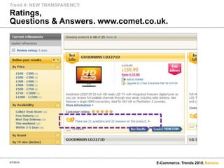Mobiler Preisvergleich von Toppreise.Trend 4: NEW TRANSPARENCY.6/7/2010E-Commerce. Trends 2010.Produkt anzeigenInfos über AnbieterDirekt zum Online-Shop