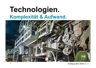 Technologien.
Komplexität & Aufwand.




7                        Fachtagung. Börse. Mobile. Namics.
 