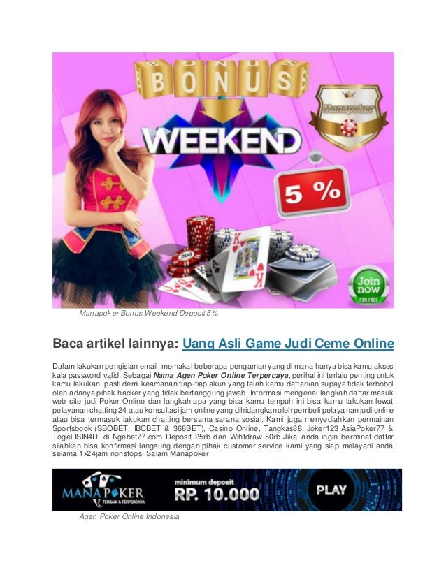 Nama agen poker online terpercaya