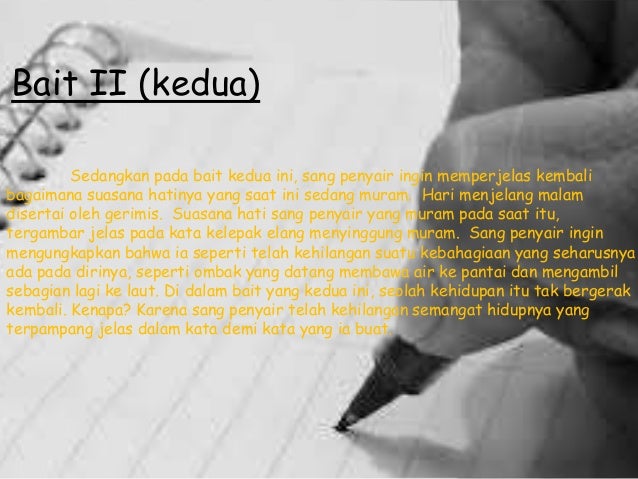 B.Indonesia : Makna dan Parafrase "Senja di Pelabuhan Kecil"