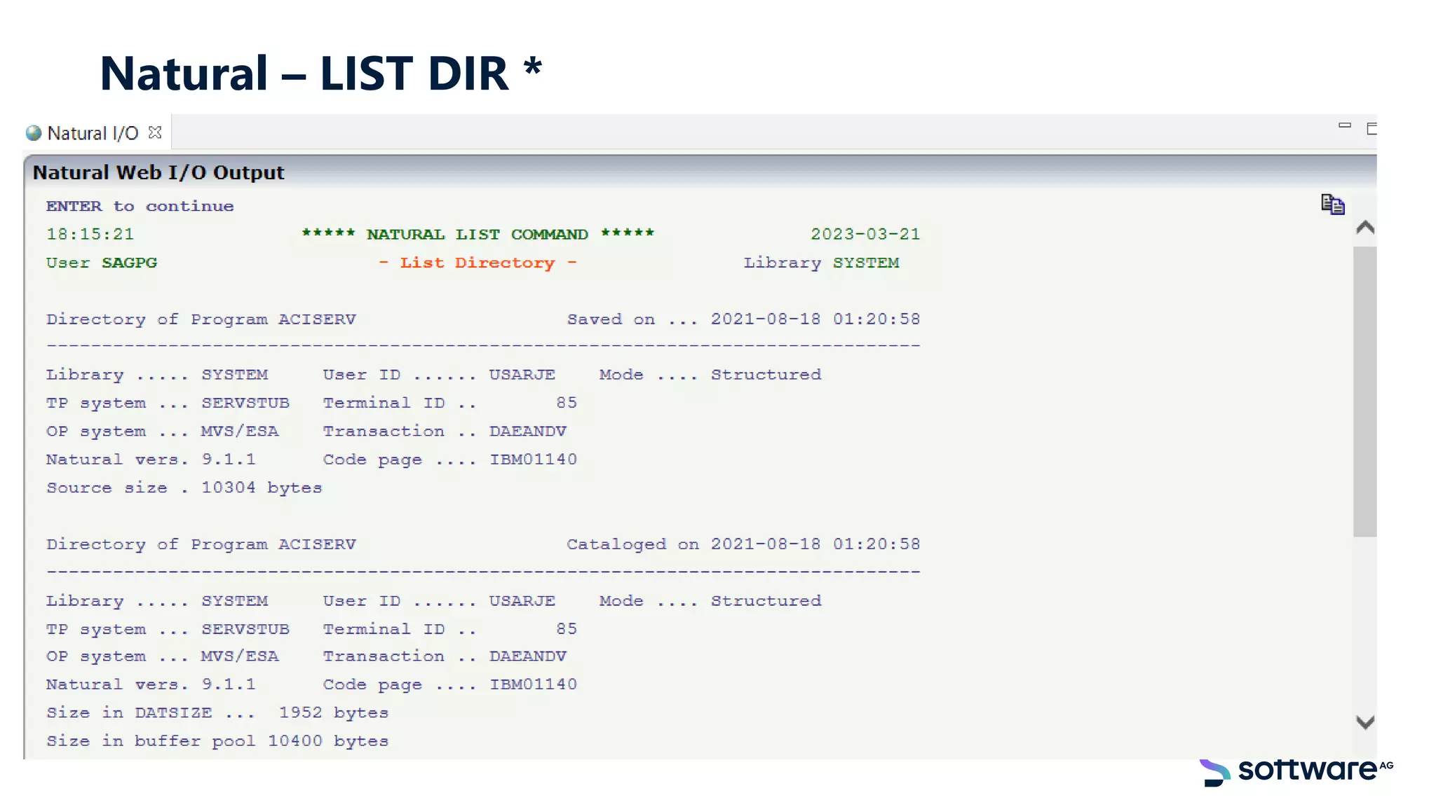 Natural – LIST DIR *
 