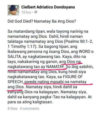 Catholic Faith Defender "namatay inyong dios"