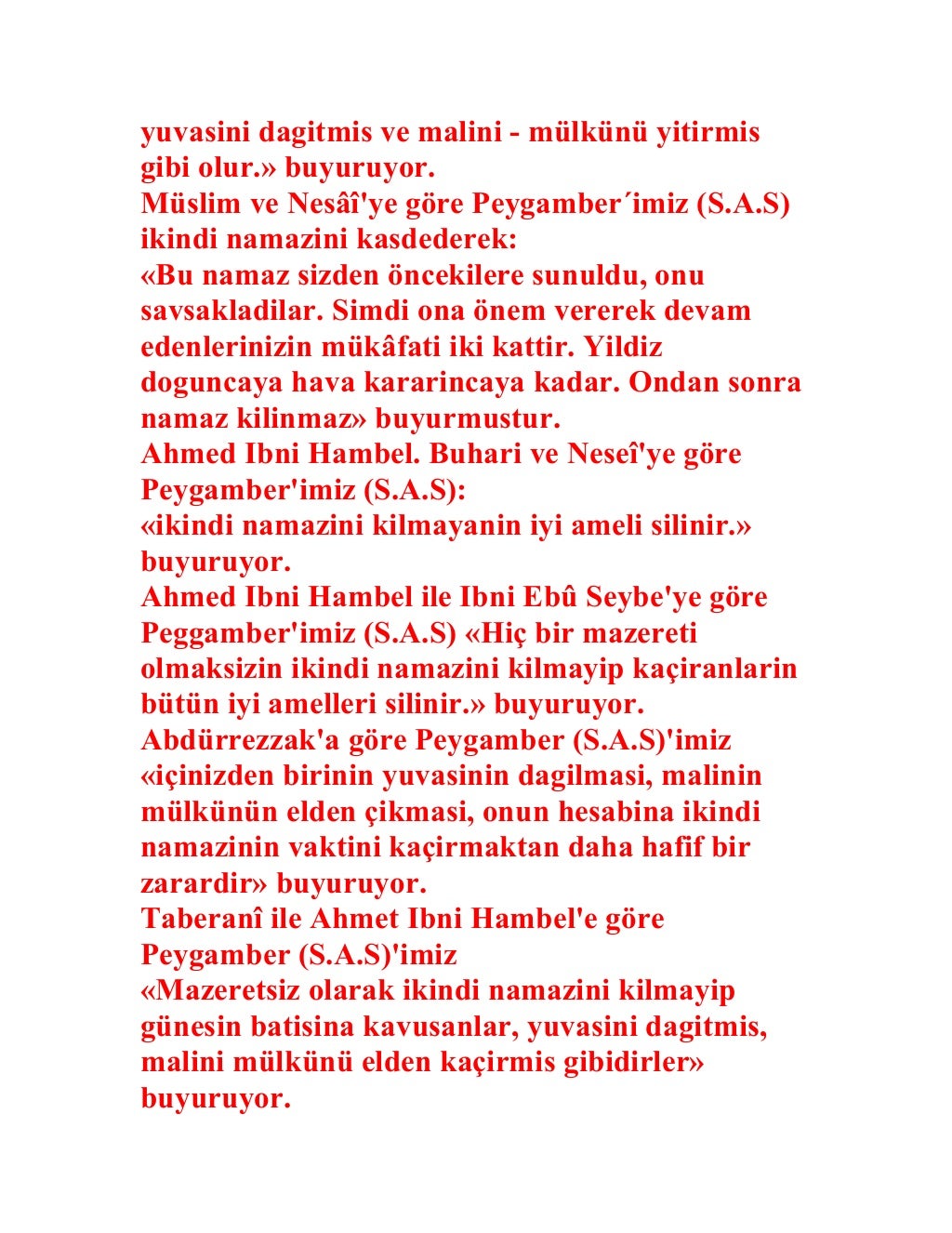 Namaz kilmayanin Hali