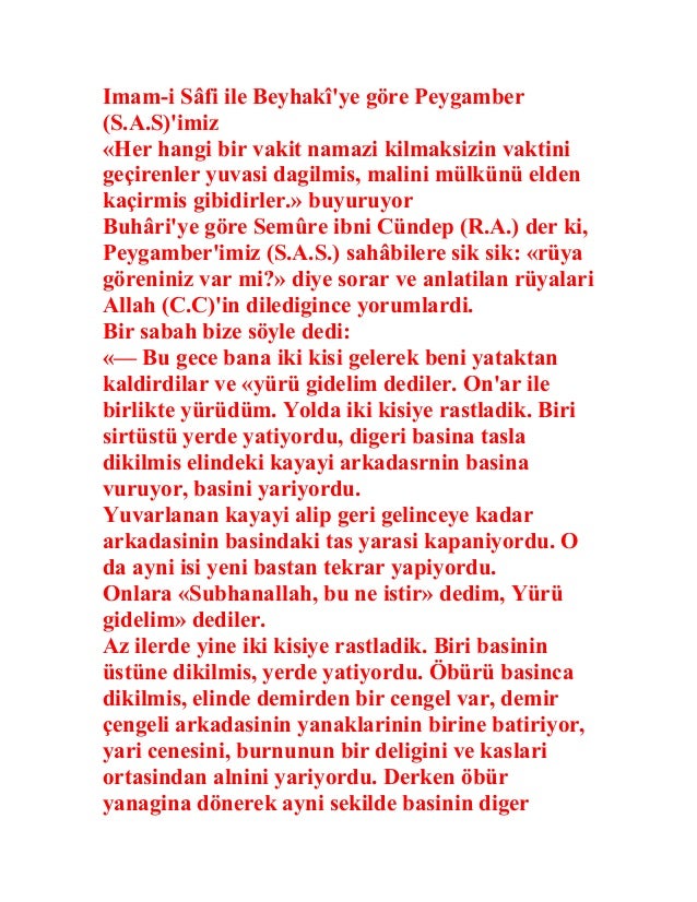 Namaz kilmayanin Hali