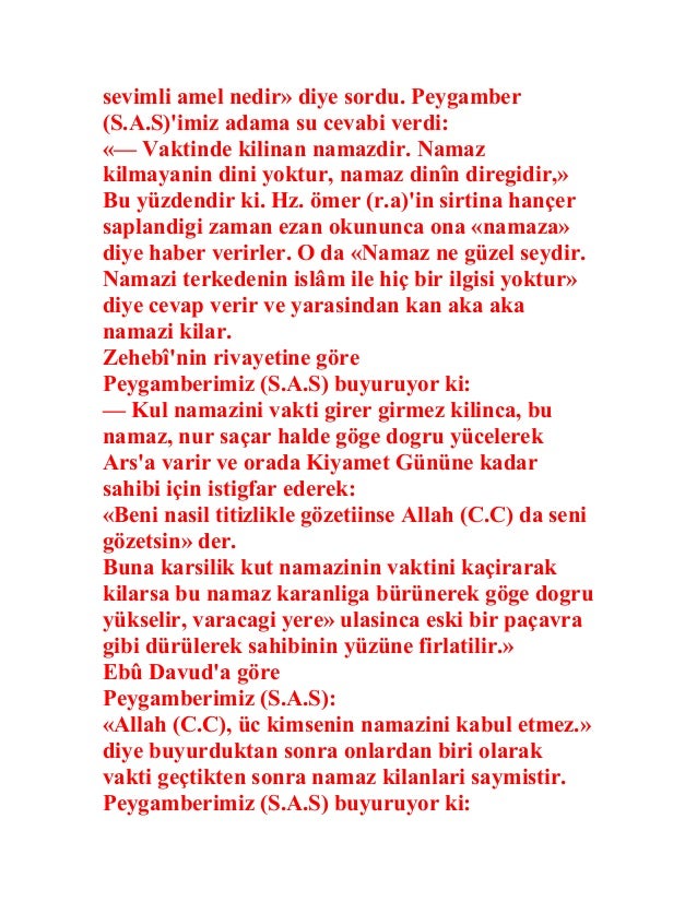 Namaz kilmayanin Hali