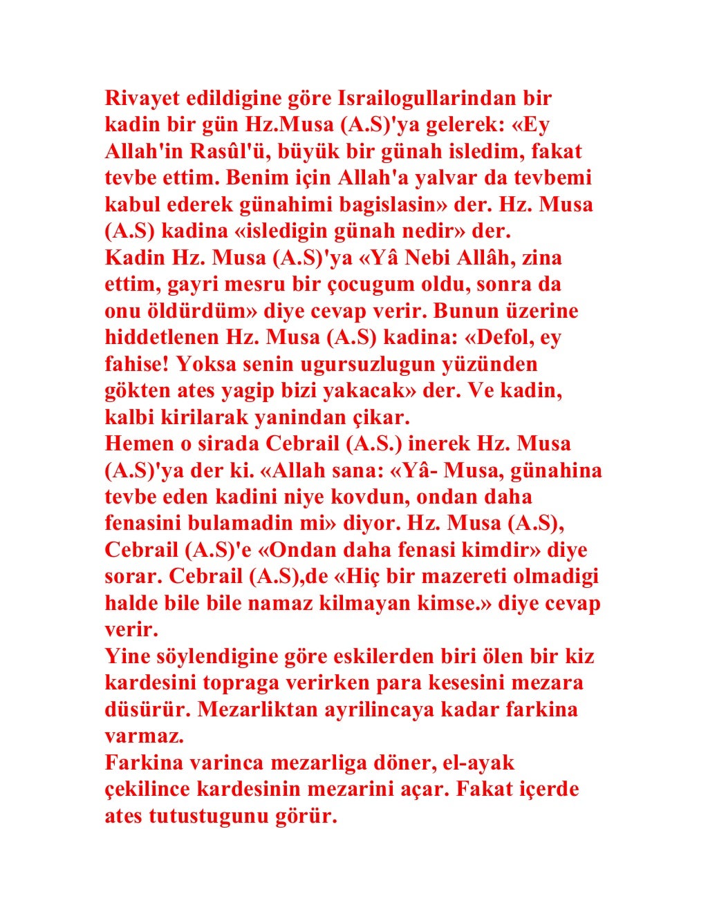 Namaz kilmayanin Hali