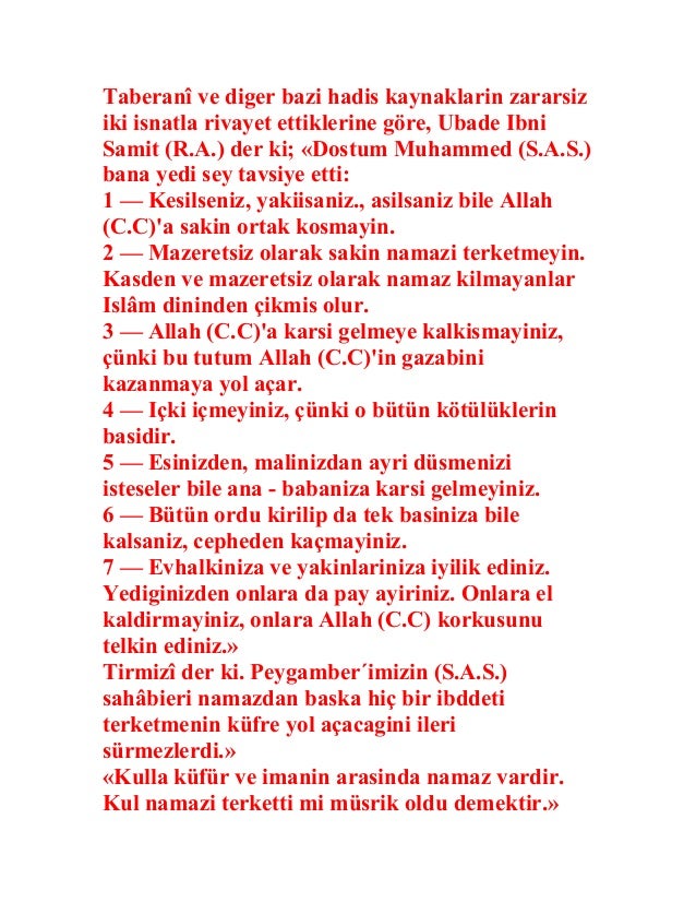 Namaz kilmayanin Hali