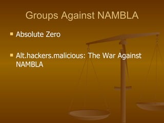 Groups Against NAMBLA Absolute Zero Alt.hackers.malicious: The War Against NAMBLA 
