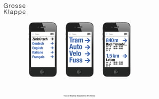 G ro s s e
Klappe




             Focus on Simplicity. Designkantine. 2012. Namics.
 