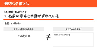 ǰȒӤһ¤ʤѥ`
1. ǰζȒӤƤ
ǰaddTodo
mФǰȤ
ǰ񤵤ζ ƥϤΒ
Todo׷
Todo.remove(todo);

 