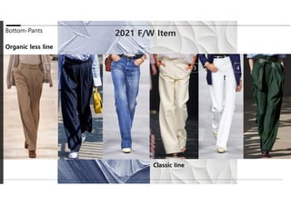 2021 F/W Item
Bottom-Pants
Organic less line
Classic line
1 3 4
2
 