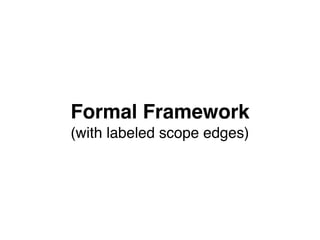 Formal Framework
(with labeled scope edges)
 