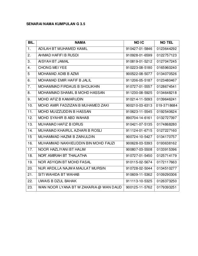 Name List F5