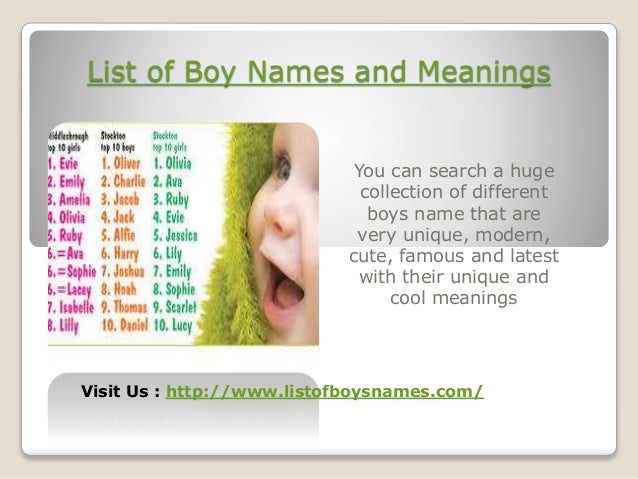 Unique Names For Boys With Meaning
