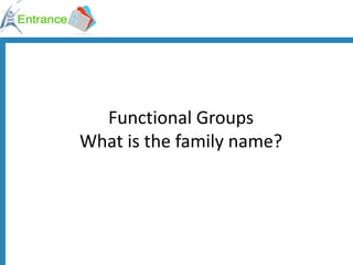 Functional Groups What is the family name? 