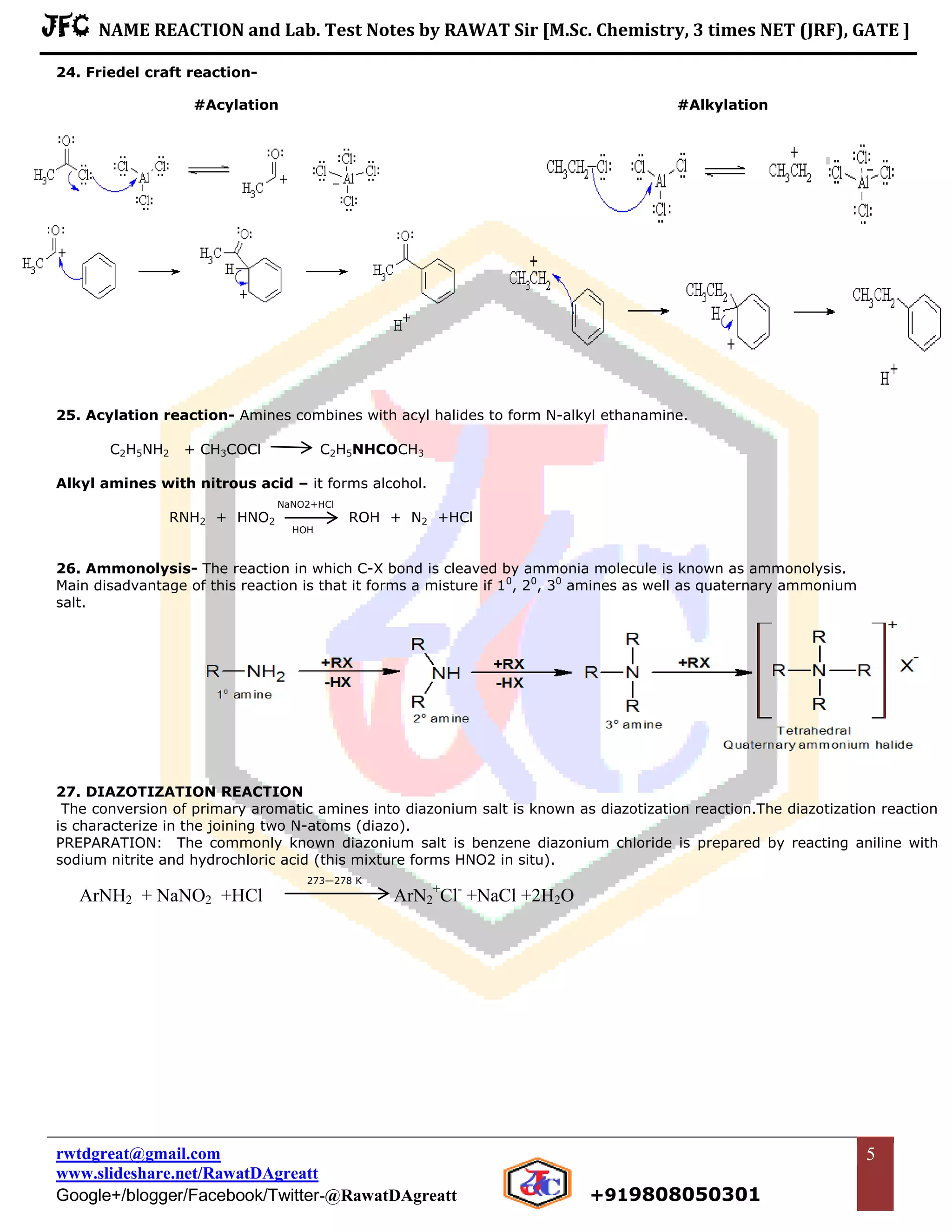 Name reactions organic chemistry for class 12 rawat's jfc | PDF