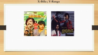 X-Billa ; Y-Ranga
 