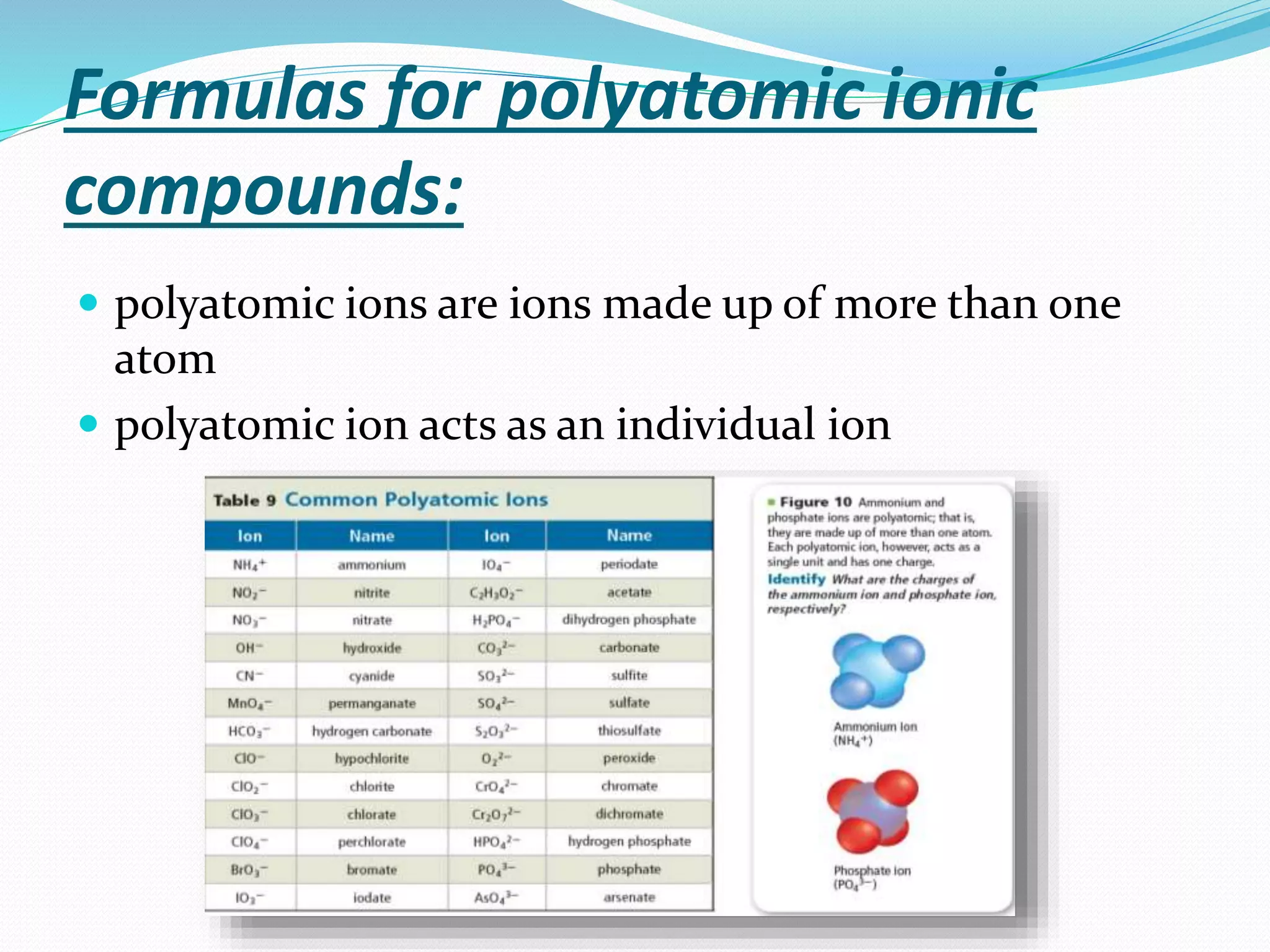 Names and formulas of ionic compounds | PPTX