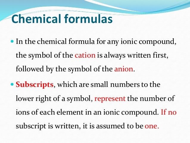 formulas for ionic compounds