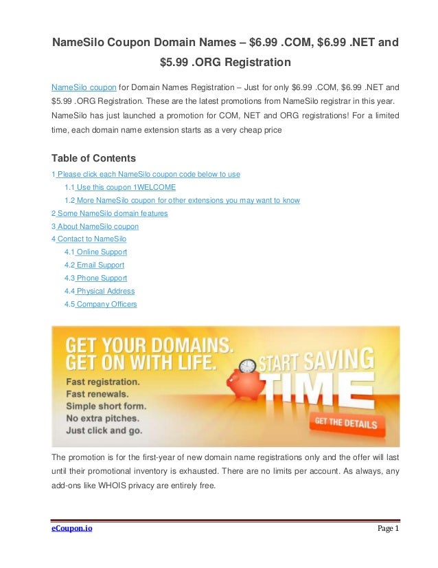 NameSilo Coupon Domain Names Just 6 99 6 99 And 5 99 