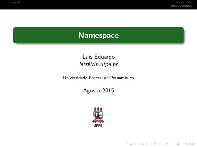 Slides sobre namespace