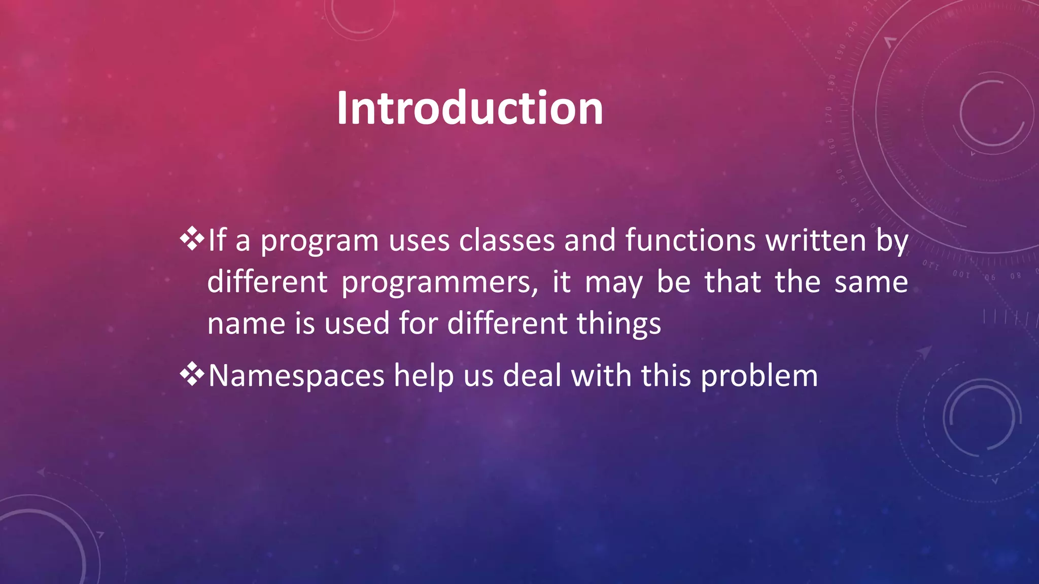 Namespace in C++ Programming Language | PPT