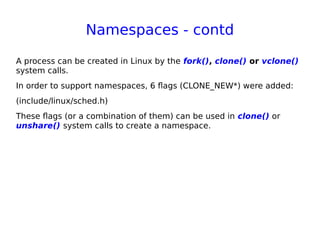 Namespaces and cgroups - the basis of Linux containers | PPT