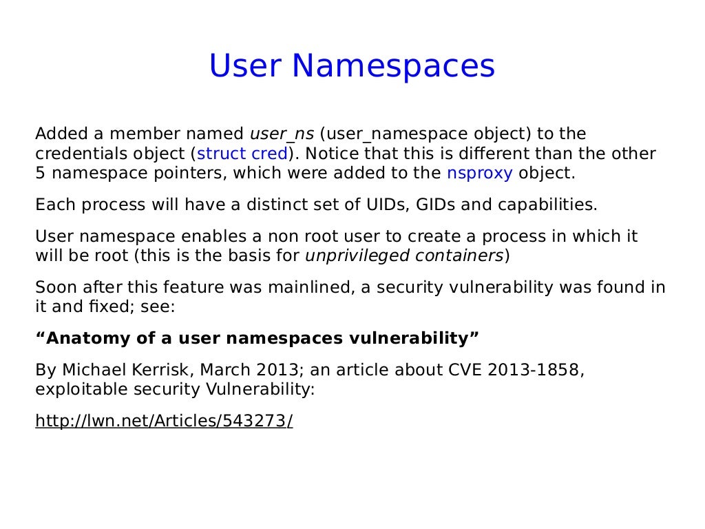 Namespaces and cgroups the basis of Linux containers