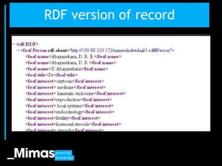 RDF version of record




        JISC Conference, 2010
 