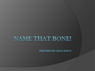 Name that Bone!Prepared by: Khan Khun 
