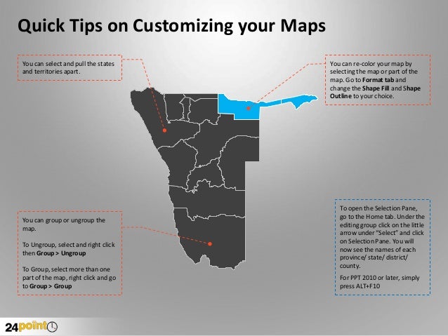namibia map custom drawn powerpoint slides