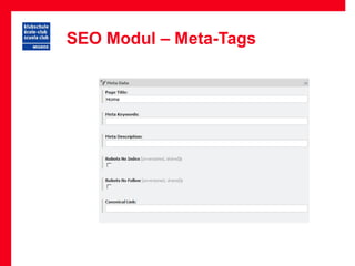 SEO Modul – Meta-Tags
 