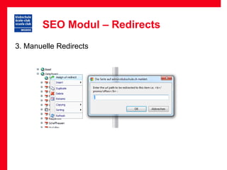 SEO Modul – Redirects
3. Manuelle Redirects
 