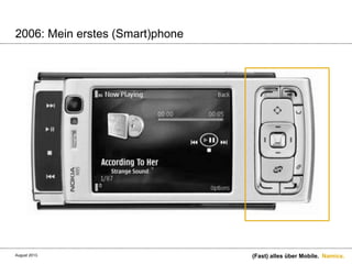 Namics.
2006: Mein erstes (Smart)phone
(Fast) alles über Mobile.August 2013.
 