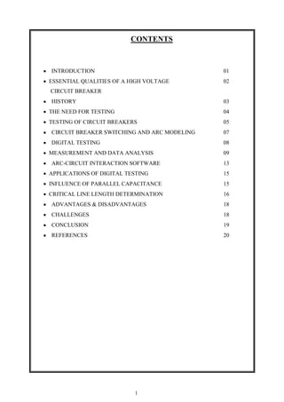 DIGITAL TESTING OF HIGH VOLTAGE CIRCUIT BREAKER | PDF