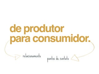 de produtor
para consumidor.
  relacionamento
                   pontos de contato
 