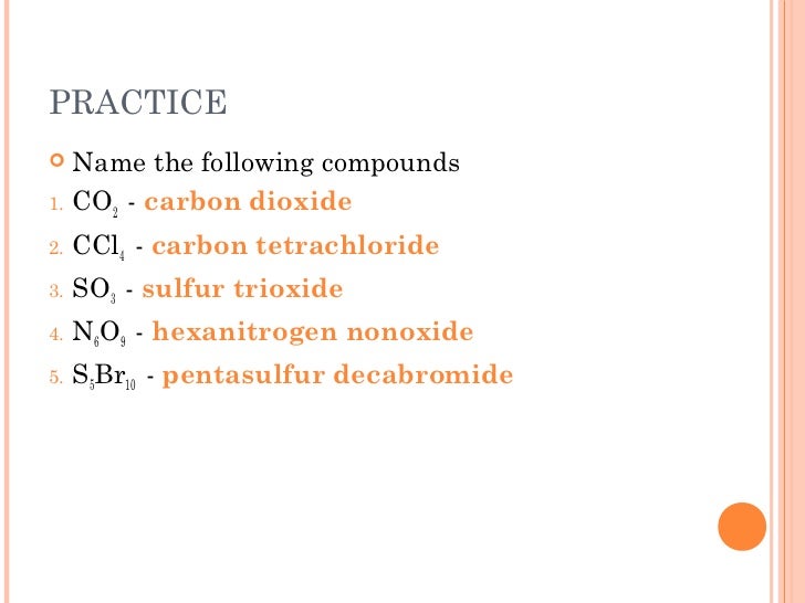 symbol chemical n covalentcompounds Naming