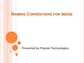 Naming Conventions for Image  Presented by Payoda Technologies 