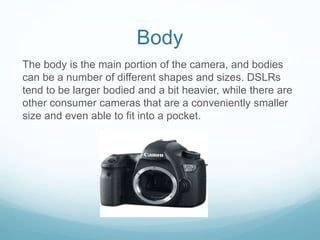Naming different parts of a camera | PPTX