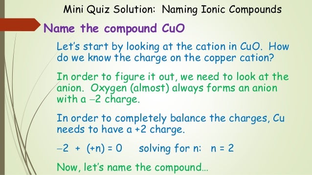 Naming ionic compounds examples