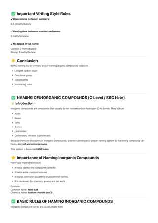 Naming of Compounds for O Level students | PDF