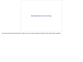 Long names are bad, because they often contain too many concepts, indicating an object that has a high cognitive overhead.
 