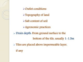 DESIGN OF SUBSURFACE DRAINAGE SYSTEM | PPTX