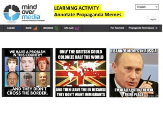 LEARNING ACTIVITY
Annotate Propaganda Memes
 
