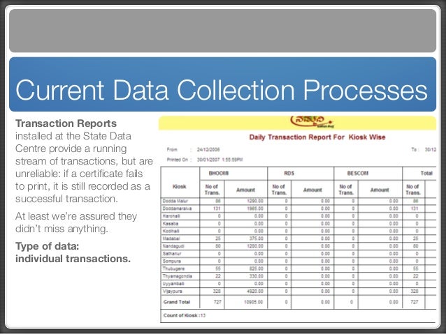 namma service cash tracking system january 2007 daily transaction tracking