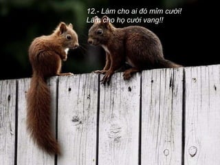 12.- Làm cho ai đó mỉm cười!  Làm cho họ cười vang!!  