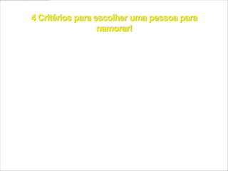 1 - Vida espiritual

2 – Caráter e personalidade

3 – Vocação

4 – Físico
 