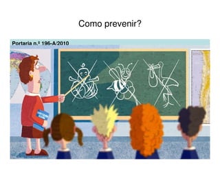 Como prevenir?

Portaria n.º 196-A/2010


3.º Ciclo
• “Compreensão da sexualidade como uma das componentes mais sensíveis da
pessoa, no contexto de um projecto de vida que integre valores.”
• “Saber como se protege o seu próprio corpo, prevenindo a violência e o abuso
físico e sexual e comportamentos sexuais de risco, dizendo não a pressões
emocionais e sexuais.”


Secundário
• “Compreensão ética da sexualidade humana.”
• Dar continuidade aos temas abordados no 3.º ciclo.
 
